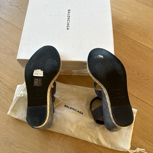 Balenciaga Women's Gray Wedge Sandals - Picture 6 of 8
